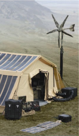 Total Shelter Solution with Shelter powered by Solar, Wind, Fuel Cell and lastly Engine Generator