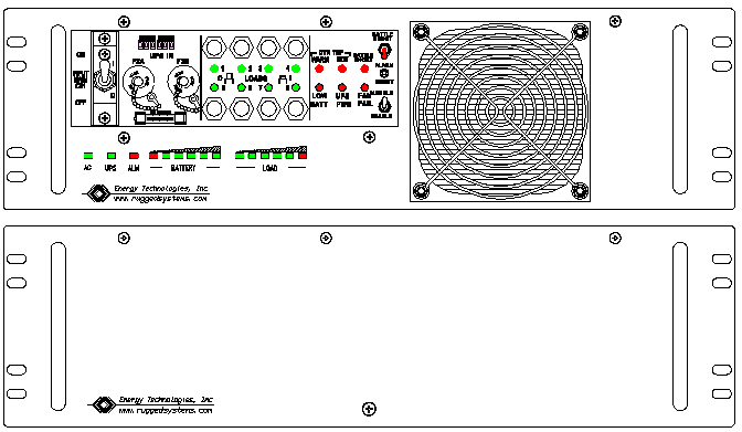 P/N: ETI0001-1442 Rugged MilSpec UPS and PDU Standard Front�